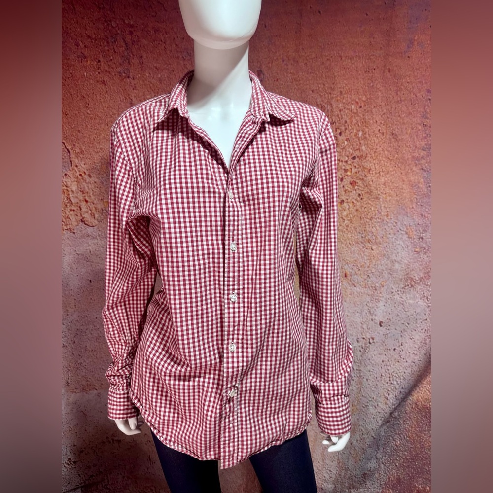 NWOT Large Slim Goodthreads Red & White Checkered Button Up Shirt